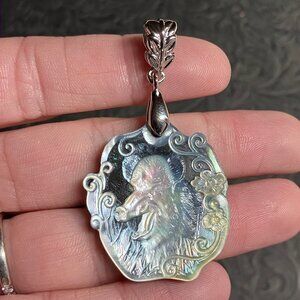 Wild Boar Mother of Pearl Pendant